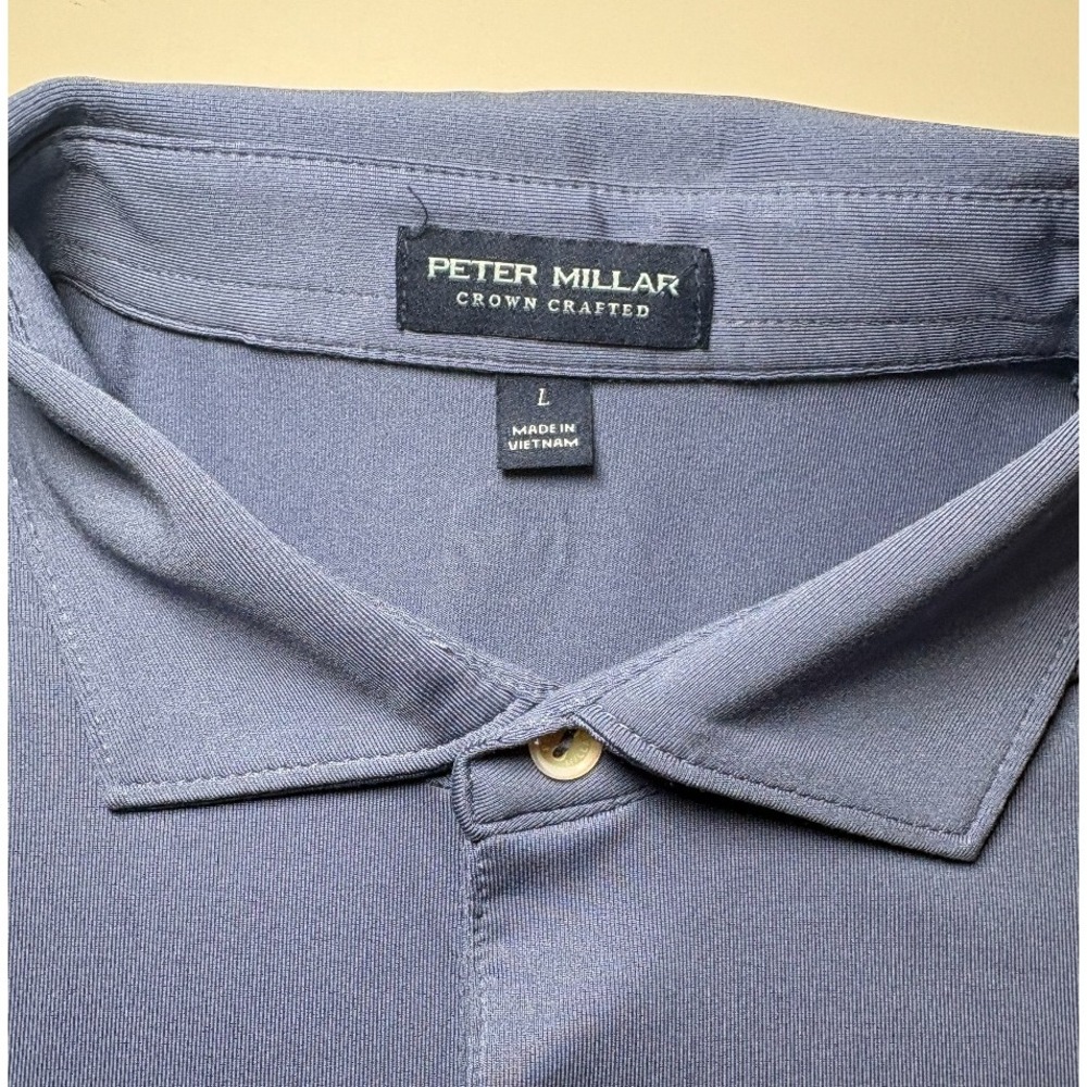 Peter Millar Crown Crafted Blue Polo Shirt | Large - Picture 2 of 4